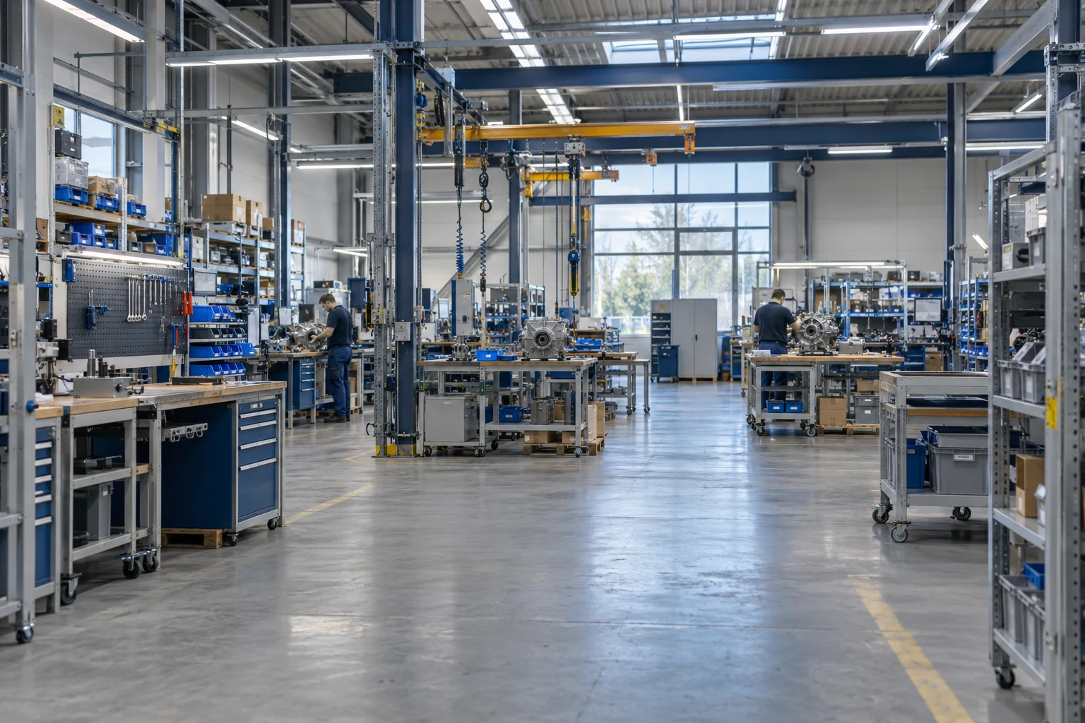 Gearbox manufacturer assembly and inspection floor
