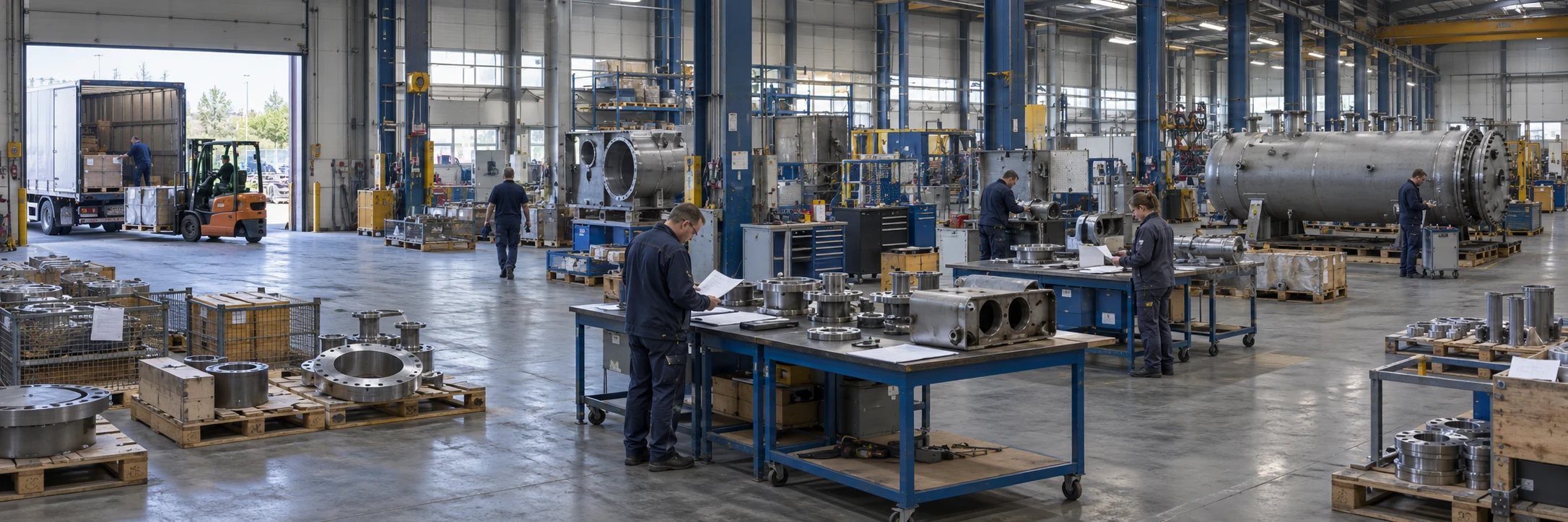 Industrial receiving and inspection operation
